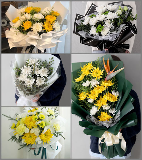 山东莱芜莱城区苗山镇桃花峪村白事花束代送